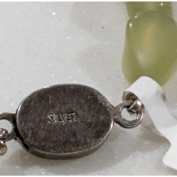 Chalcedony Green Gemstone Necklace Sterling Silver